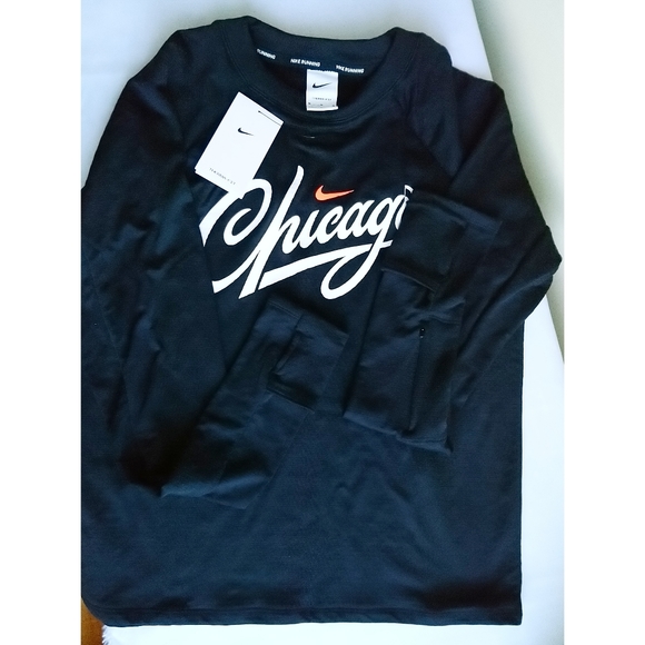 Nike Mens Therma fit Chicago Element Running Crew Top Black Sz-M NWT - Picture 4 of 5